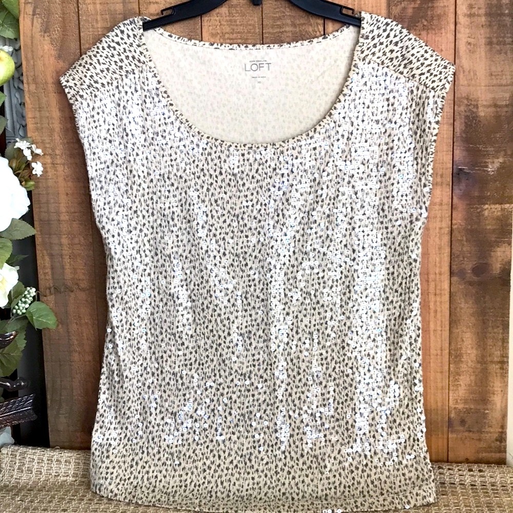 Ann Taylor Loft Sequin Blouse Size XS
